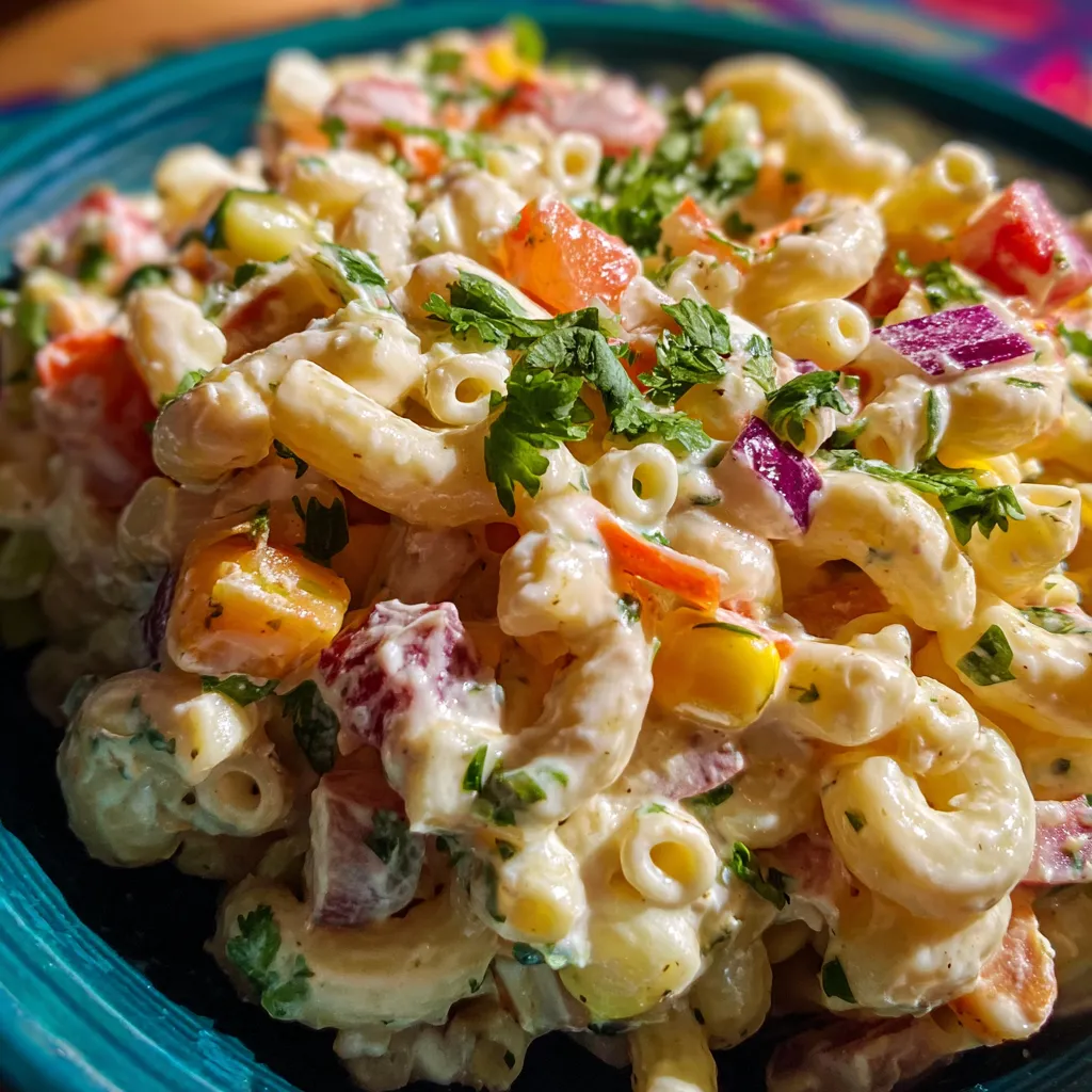 Spicy Mexican Macaroni Salad with Chipotle Dressing and Fresh Cilantro - secondary view