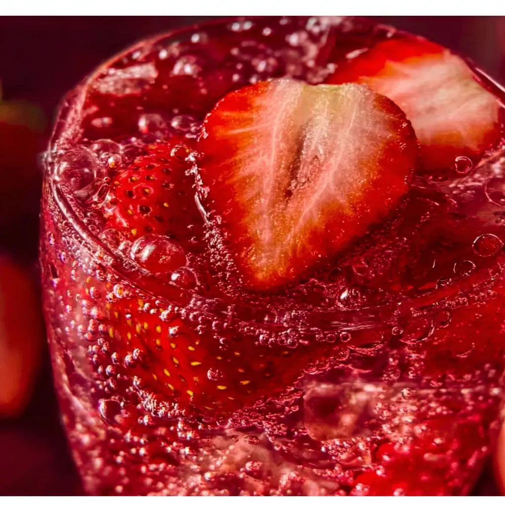 Strawberry Dirty Sprite with Fresh Berries and Coconut Cream Swirl - tertiary view