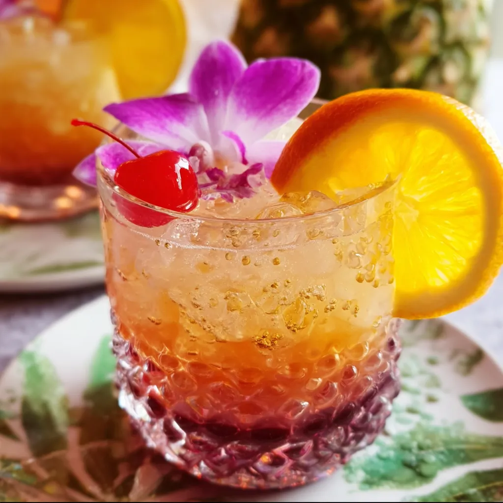 Tropical Aloha Rum Punch with Fresh Pineapple and Coconut Paradise Blend - tertiary view