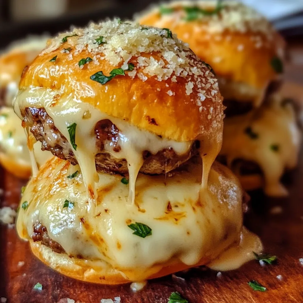 Garlic Parmesan Cheeseburger with Crispy Garlic Aioli and Herb-Crusted Patty