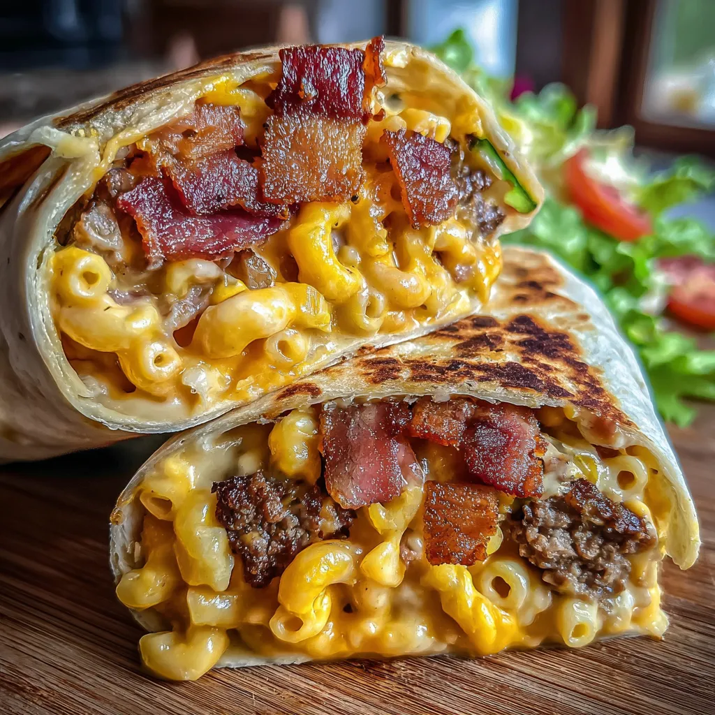 Ultimate Bacon Mac 'n' Cheese Burger Wrap with Crispy Bacon and Three-Cheese Blend - secondary view