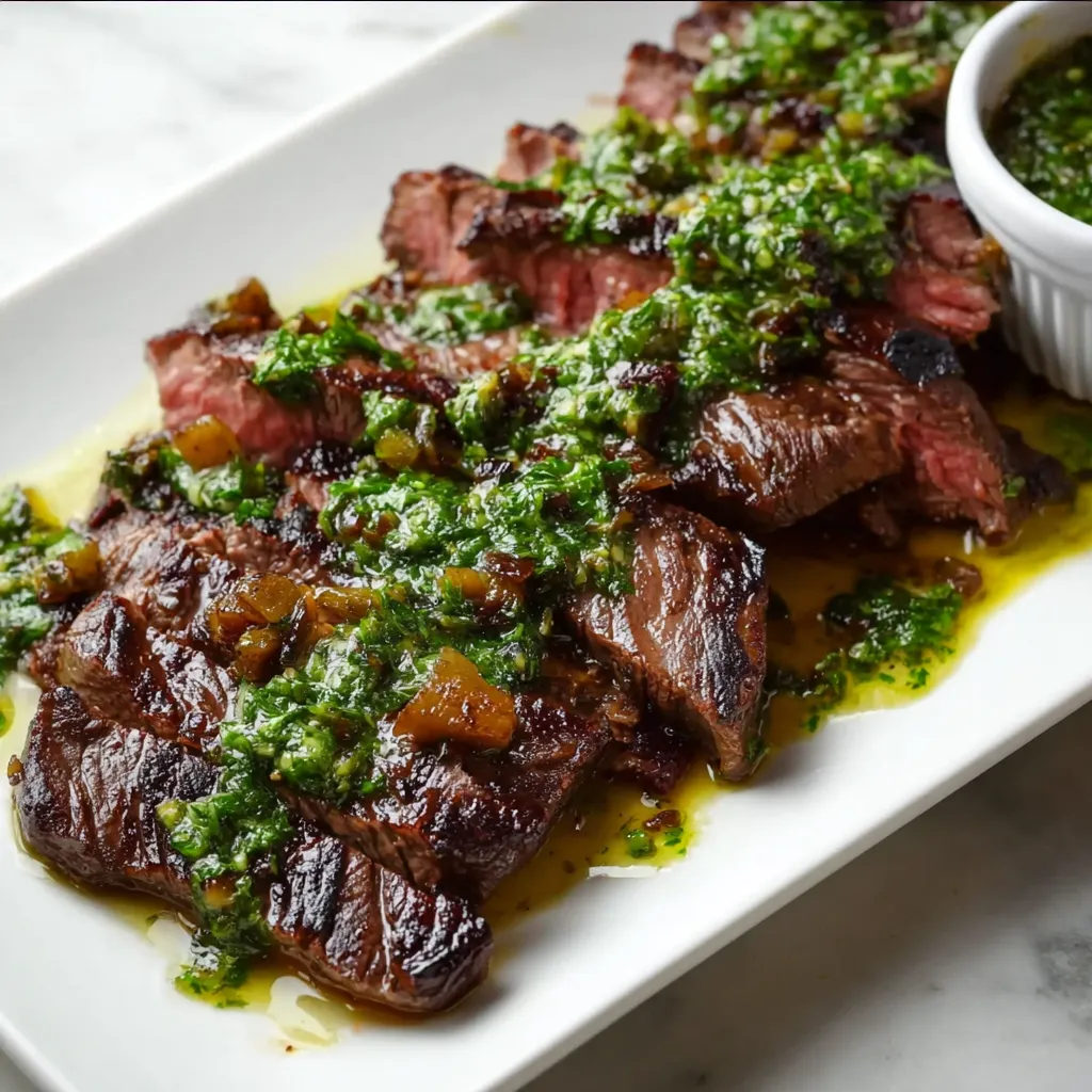 Authentic Churrasco Skirt Steak with Chimichurri Sauce and Perfect Grilled Char - tertiary view