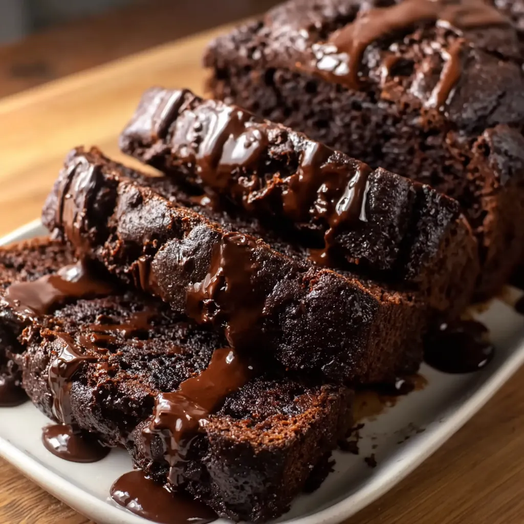 Ultimate Hot Fudge Brownie Bread with Double Chocolate and Warm Sauce - tertiary view