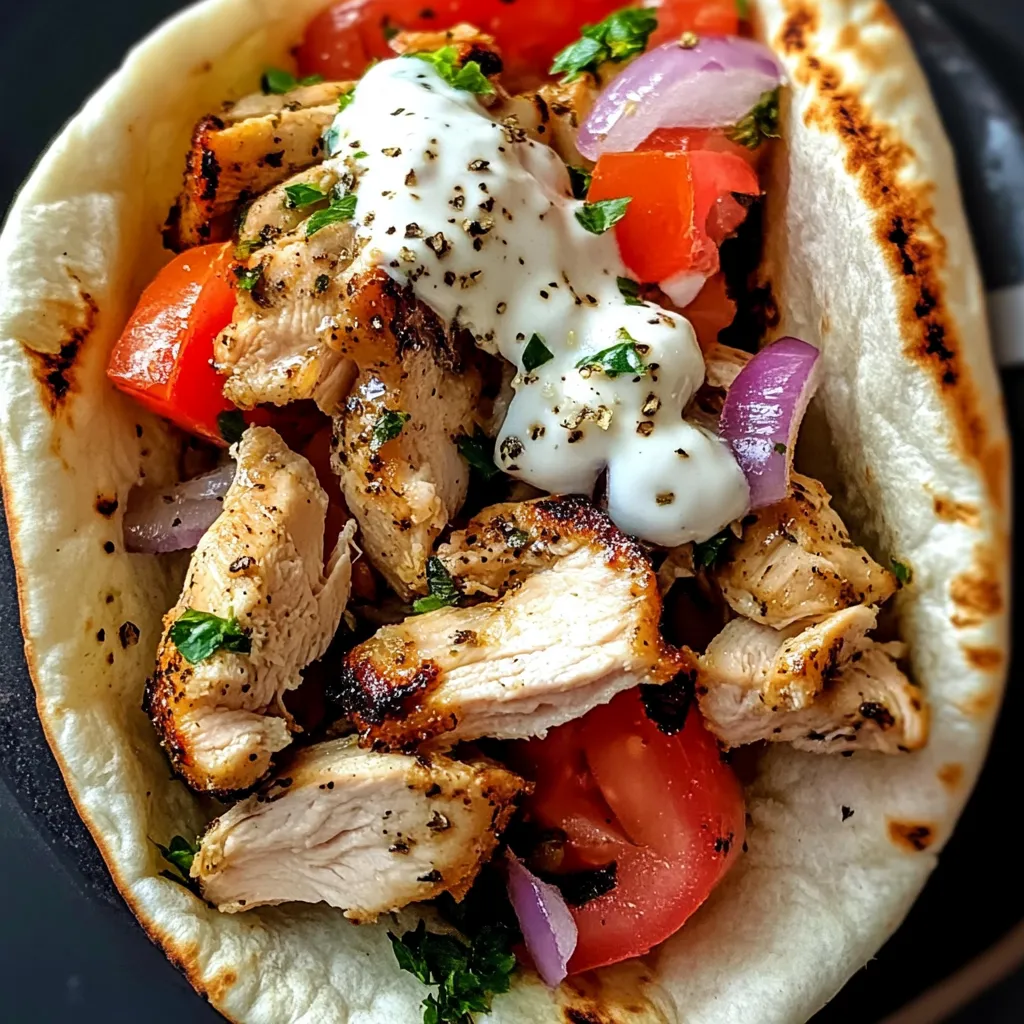 Authentic Greek Chicken Gyros with Homemade Tzatziki and Warm Pita