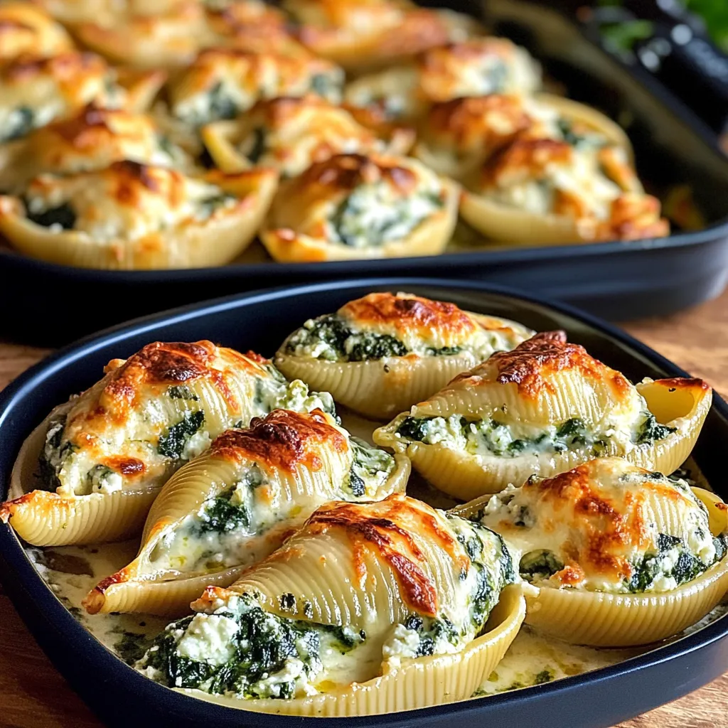 Classic Italian Stuffed Shells with Creamy Spinach and Fresh Ricotta Cheese - tertiary view