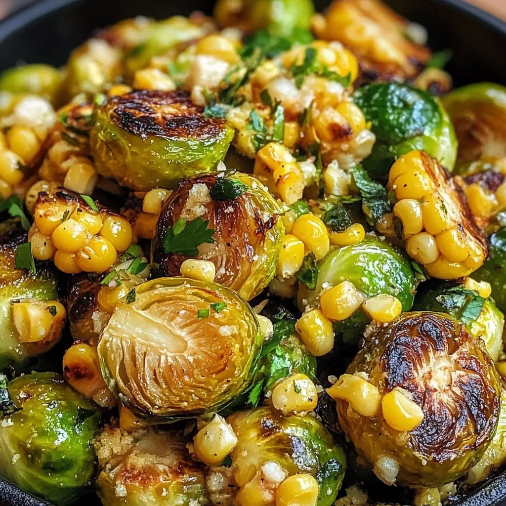 Mexican Street Corn Brussels Sprouts with Cotija Cheese and Chili Lime Crema - tertiary view