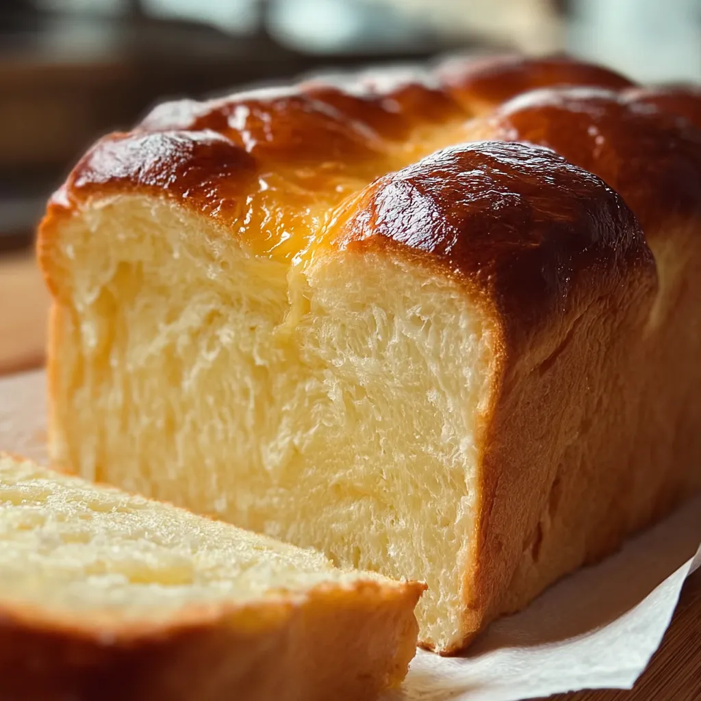 Ultra-Soft Sweet Condensed Milk Bread with Golden Crust and Pillowy Texture - secondary view