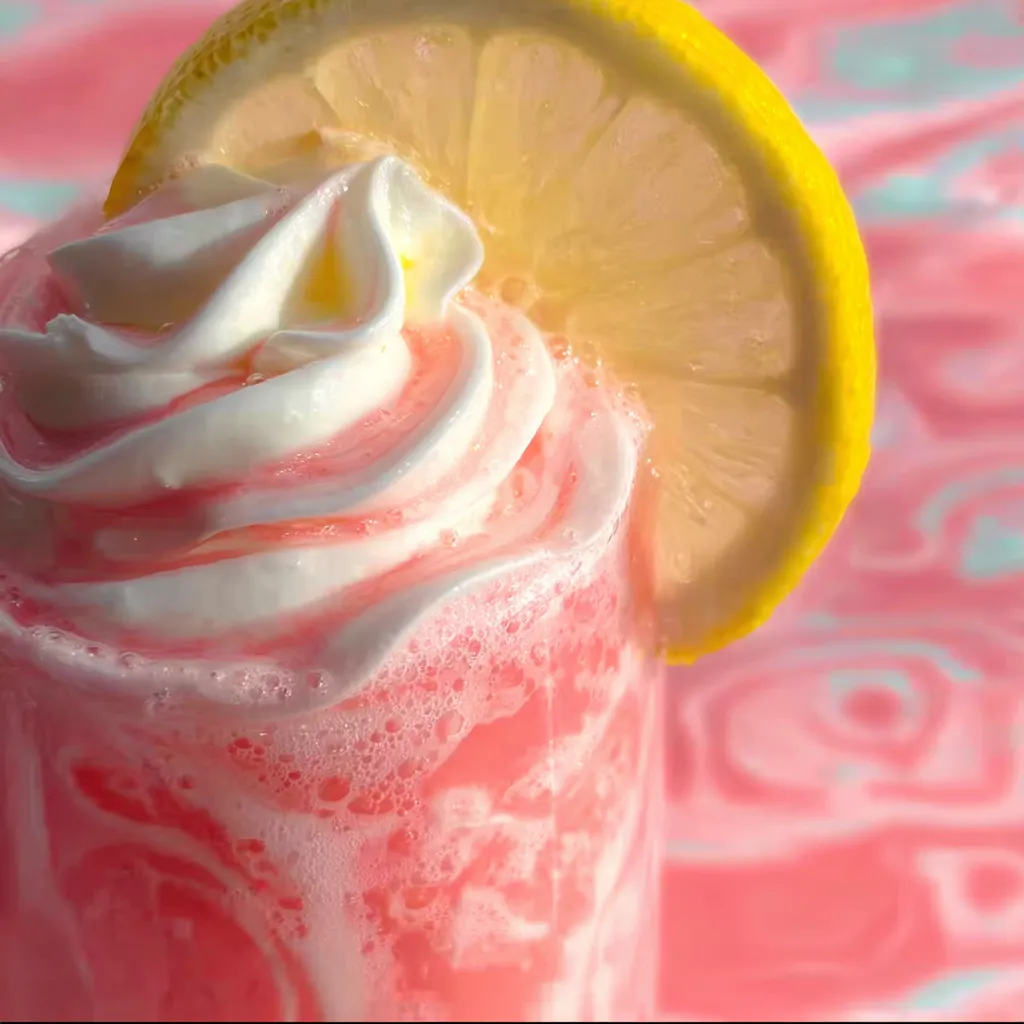 Creamy Whipped Pink Lemonade with Fresh Berry Swirl and Mint - tertiary view