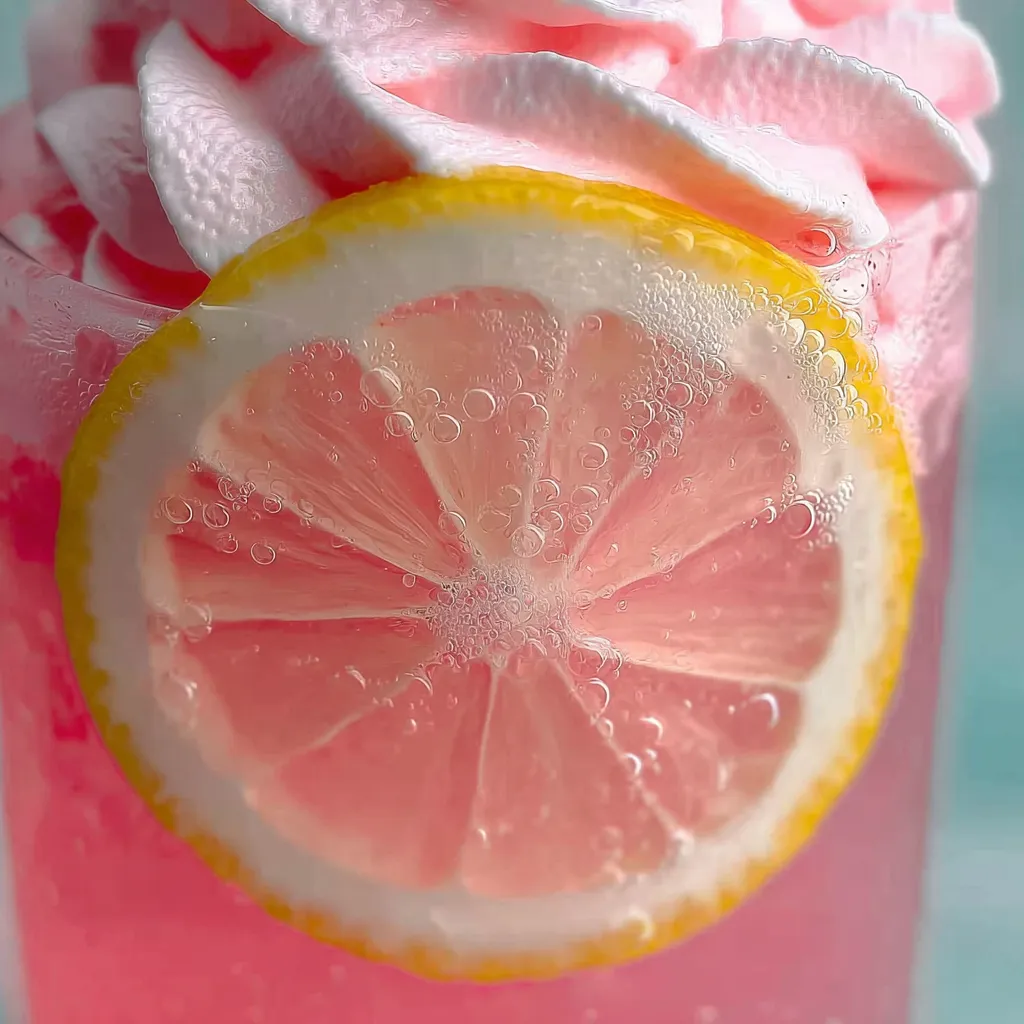Creamy Whipped Pink Lemonade with Fresh Berry Swirl and Mint - secondary view