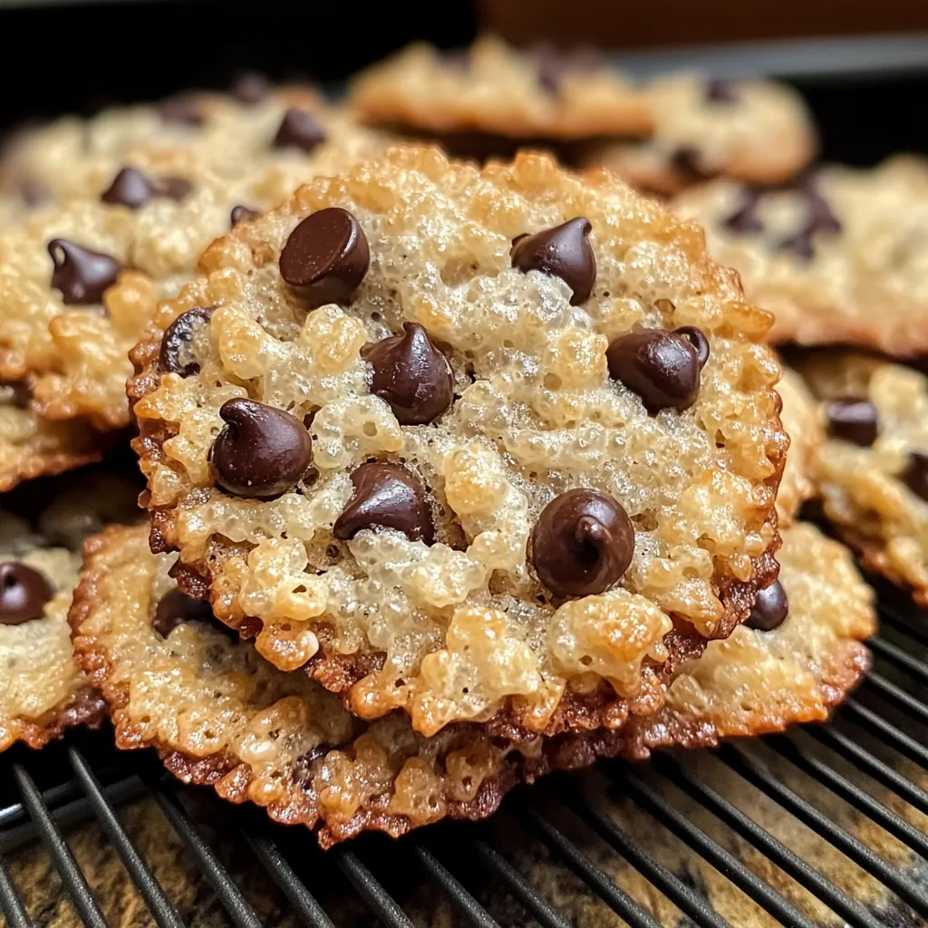 Crispy Rice Krispie Chocolate Chip Cookies with Golden Brown Butter - secondary view