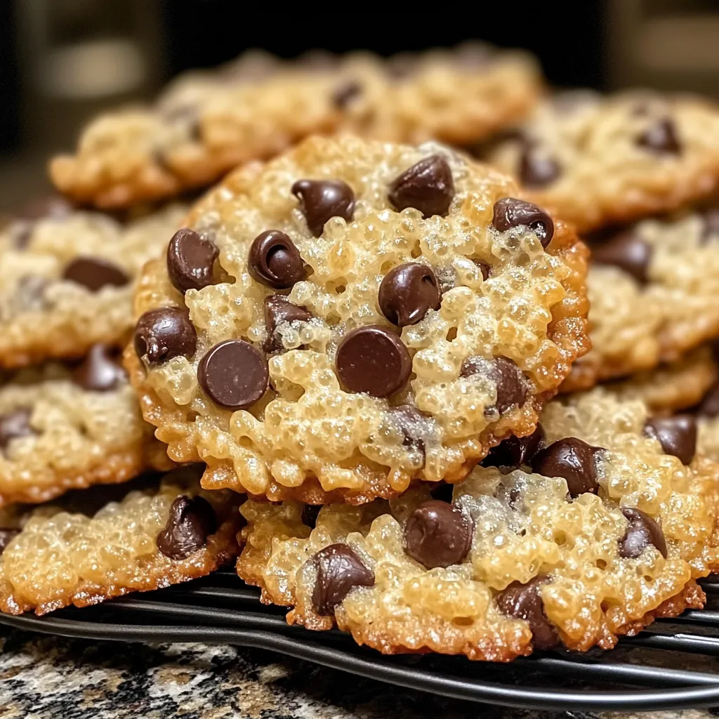 Crispy Rice Krispie Chocolate Chip Cookies with Golden Brown Butter - tertiary view