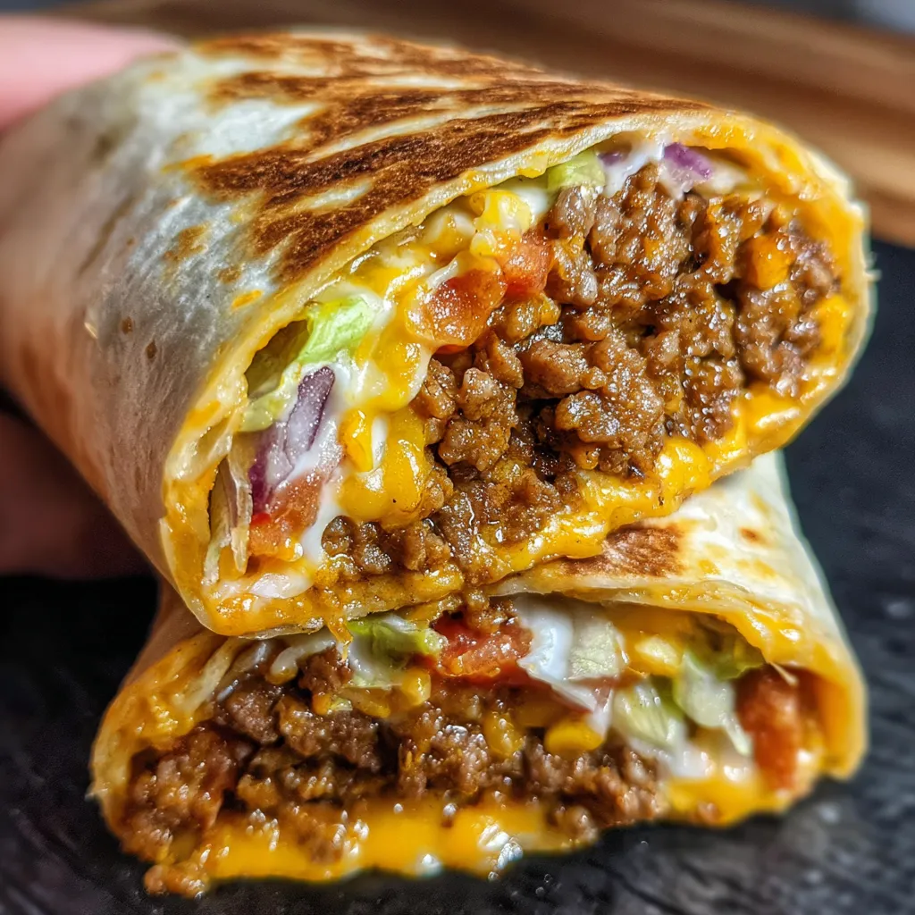Easy Copycat Taco Bell Beefy Melt Burrito with Three Cheese Blend - main view