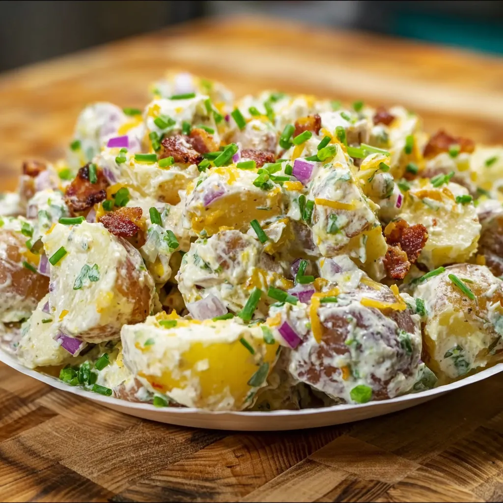 Classic Steakhouse Potato Salad with Bacon, Herbs, and Creamy Dressing - main view
