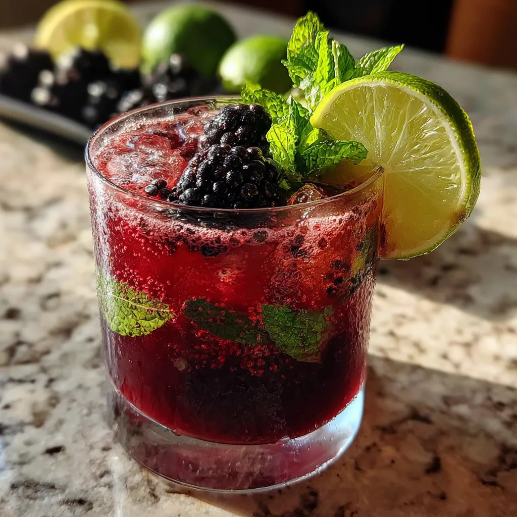 Gut Healthy Blackberry Mint Mojito with Probiotics and Fresh Herbs - secondary view