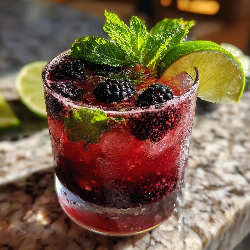 Gut Healthy Blackberry Mint Mojito with Probiotics and Fresh Herbs - tertiary view
