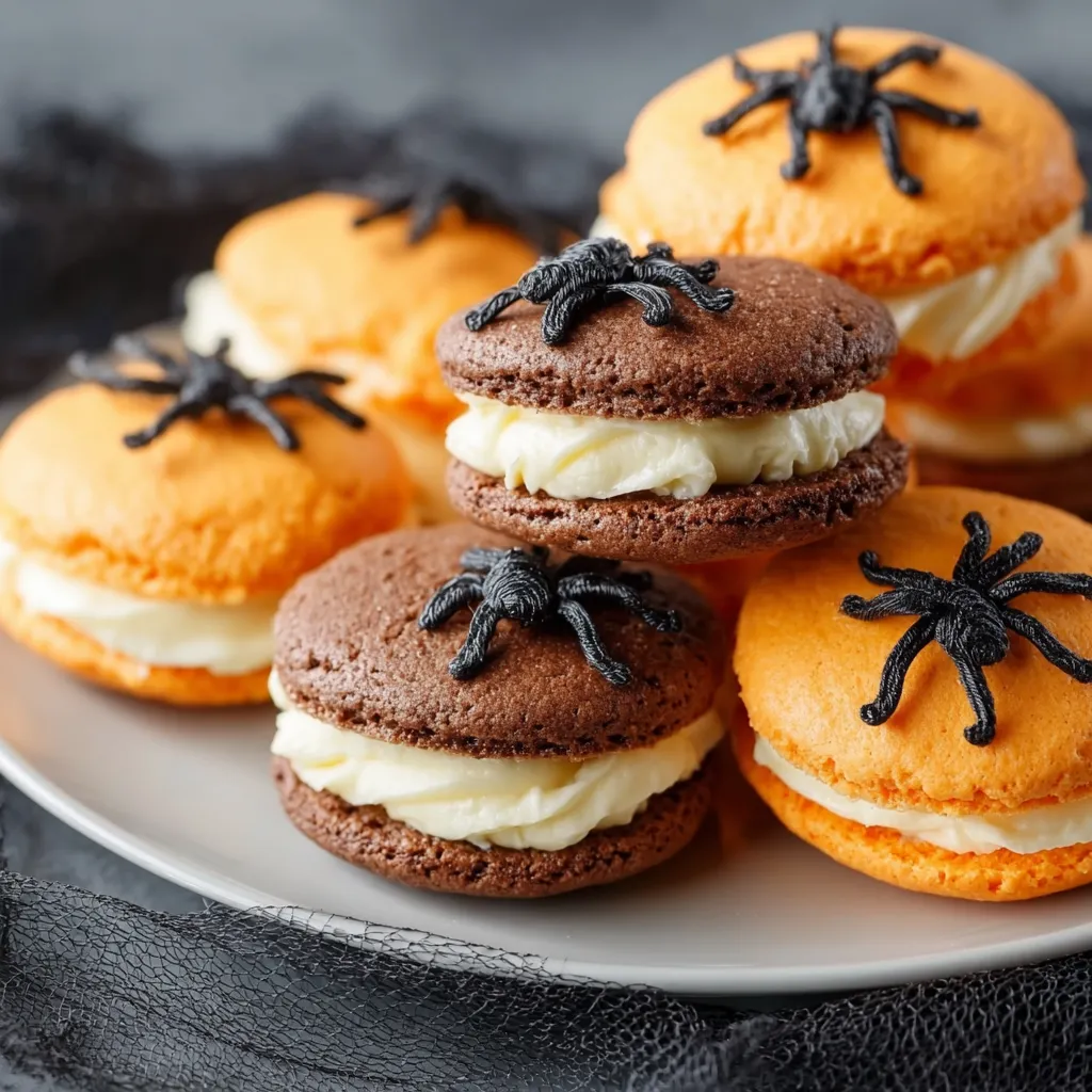 Perfectly Spooky Halloween Whoopie Pies with Orange Cream and Dark Chocolate - tertiary view