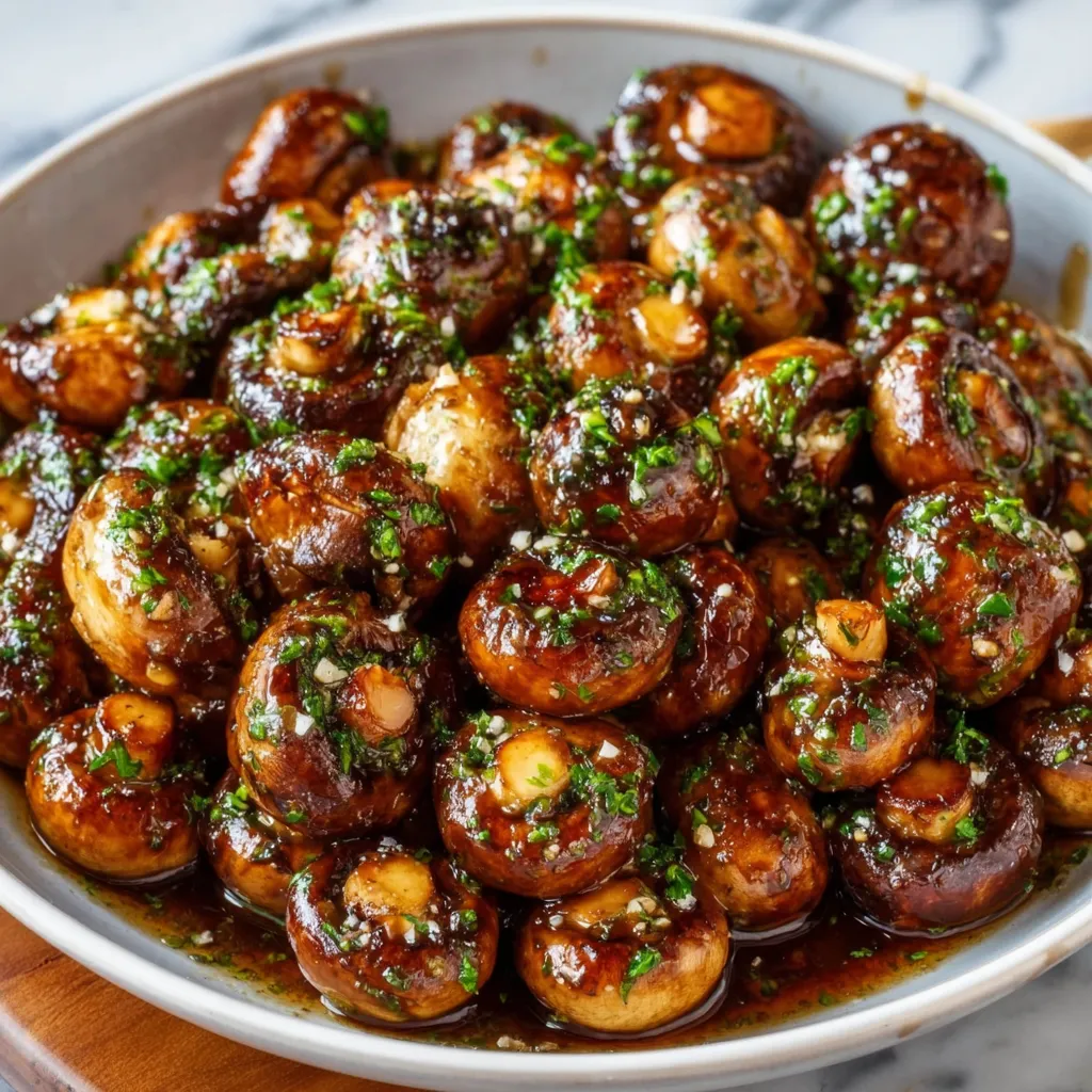 Ultimate Garlic Mushrooms with Honey Soy Glaze and Fresh Herb Finish - tertiary view