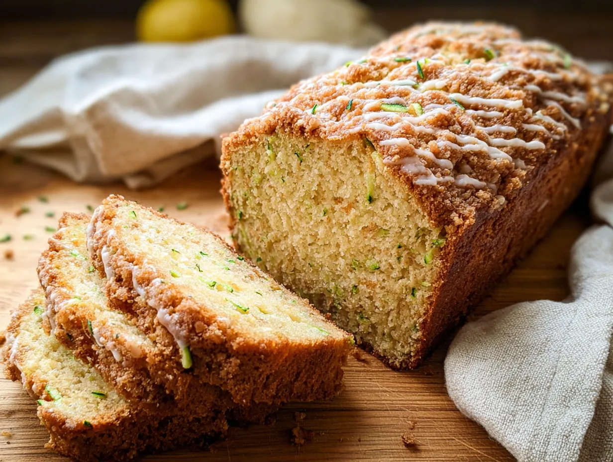 Classic Zucchini Bread with Golden Cinnamon Crumb Topping - tertiary view