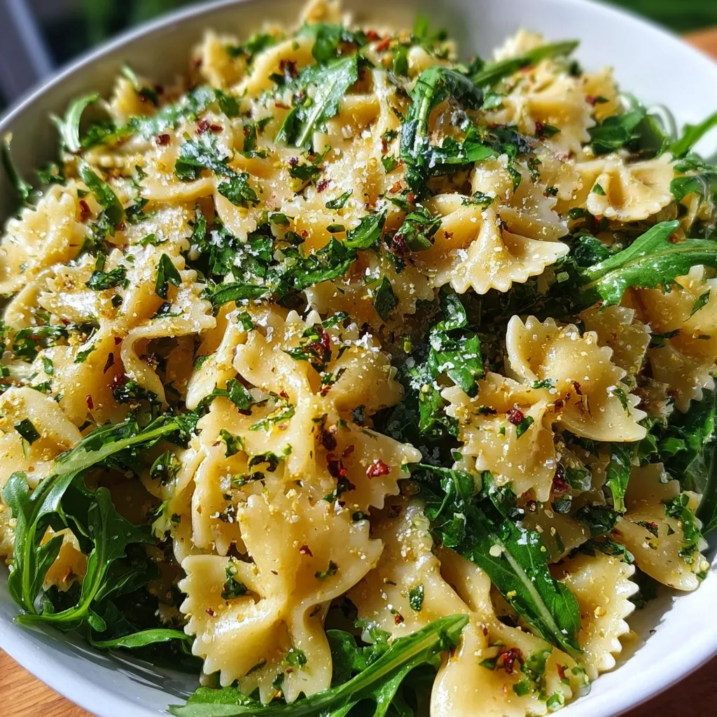 Bright and Zesty Lemon Arugula Pasta Salad with Fresh Herbs - main view