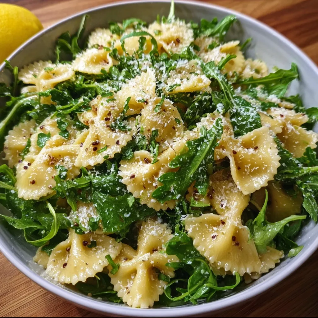 Bright and Zesty Lemon Arugula Pasta Salad with Fresh Herbs - tertiary view