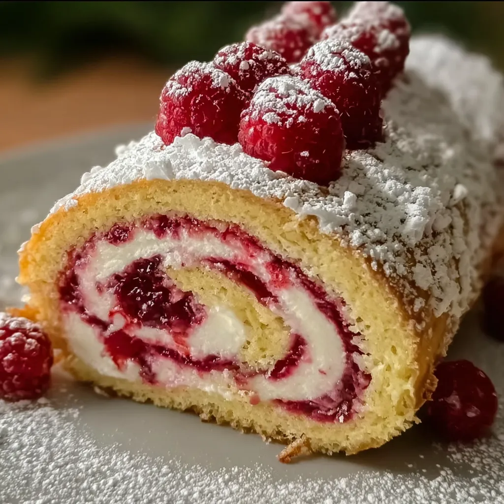 Festive Raspberry Swirl Christmas Roll with Cream Cheese Frosting and Holiday Spices - tertiary view