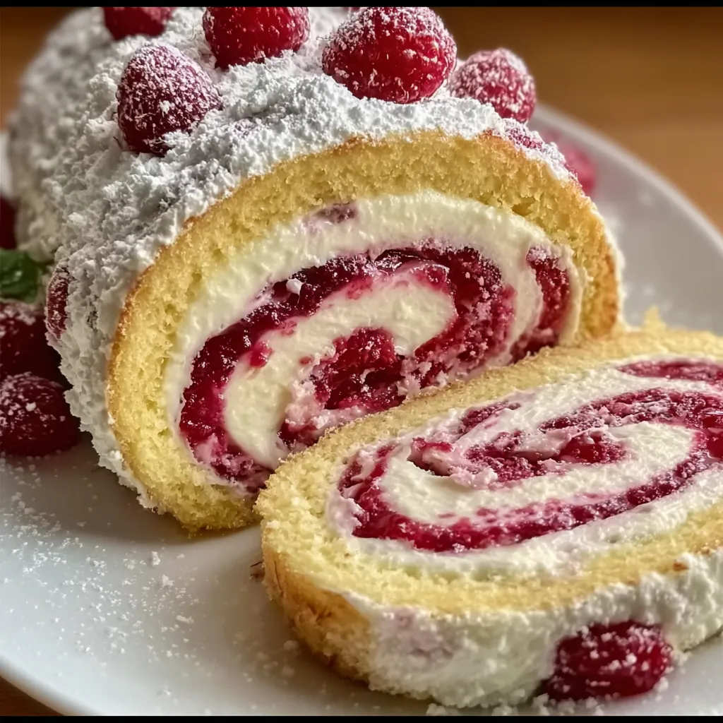 Festive Raspberry Swirl Christmas Roll with Cream Cheese Frosting and Holiday Spices - secondary view