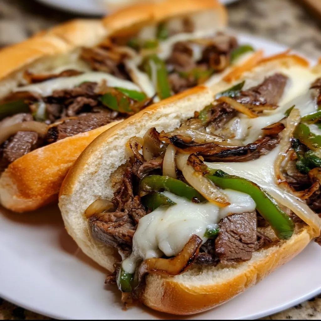 The Best Homemade Philly Cheese Steaks with Authentic Whiz and Caramelized Onions - main view