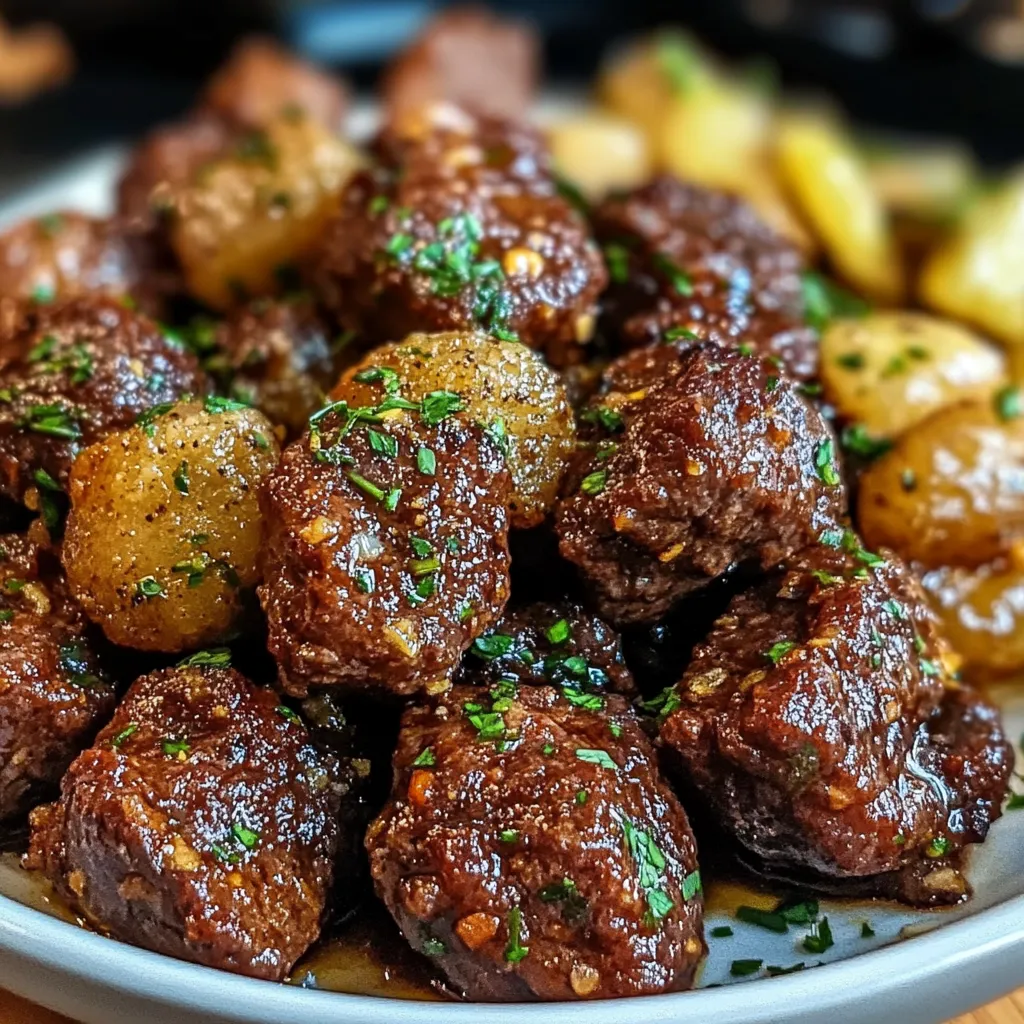 High Protein Slow Cooker Garlic Butter Beef with Herb-Infused Vegetables