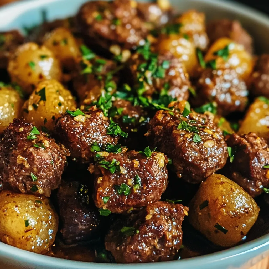 High Protein Slow Cooker Garlic Butter Beef with Herb-Infused Vegetables - tertiary view