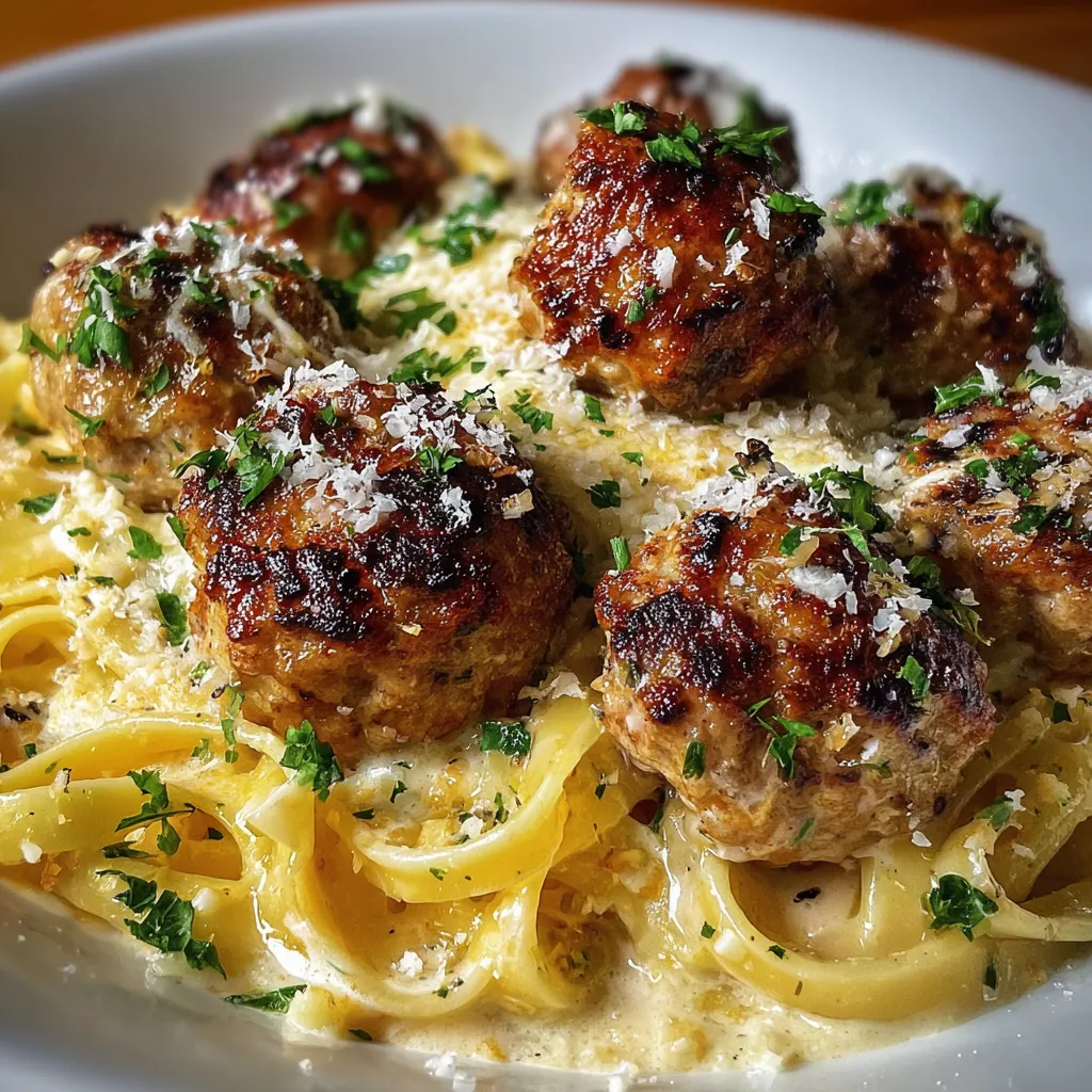 Easy Garlic Butter Meatballs with Herbs and Parmesan Cheese - secondary view