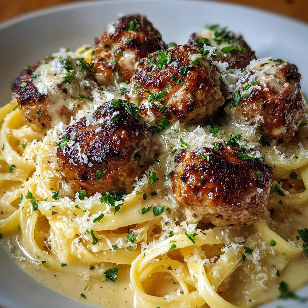 Easy Garlic Butter Meatballs with Herbs and Parmesan Cheese - tertiary view