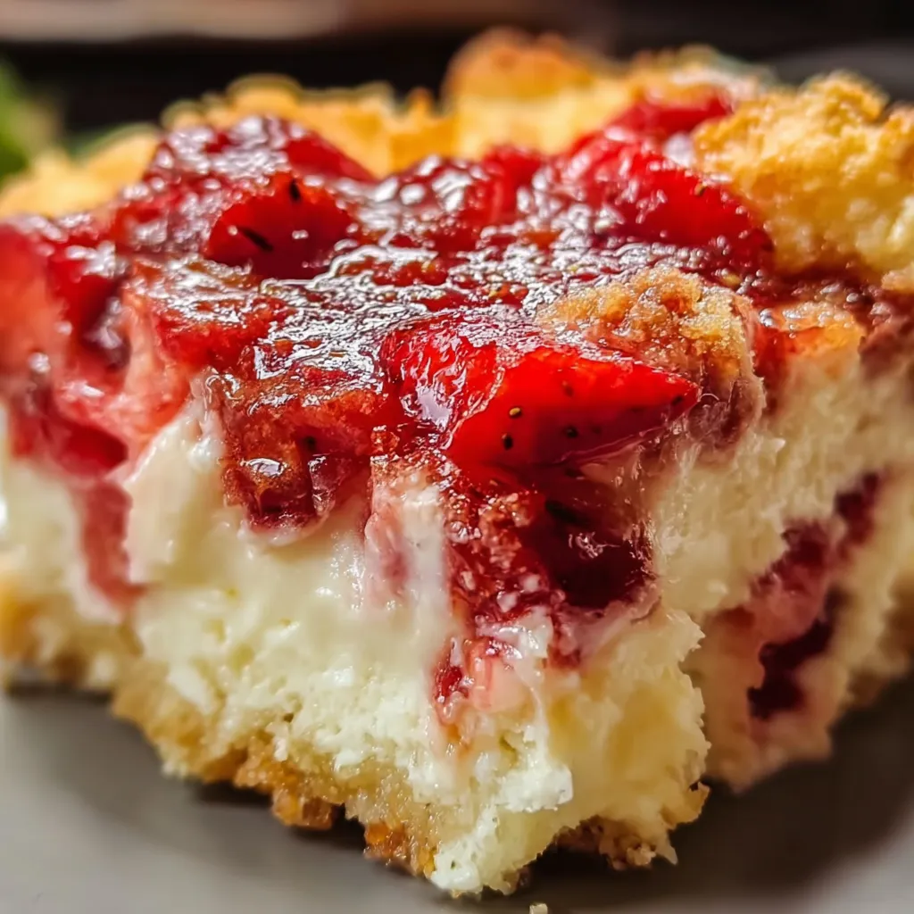 Ultimate Strawberry Cheesecake Dump Cake with Fresh Berries and Cream Cheese - main view