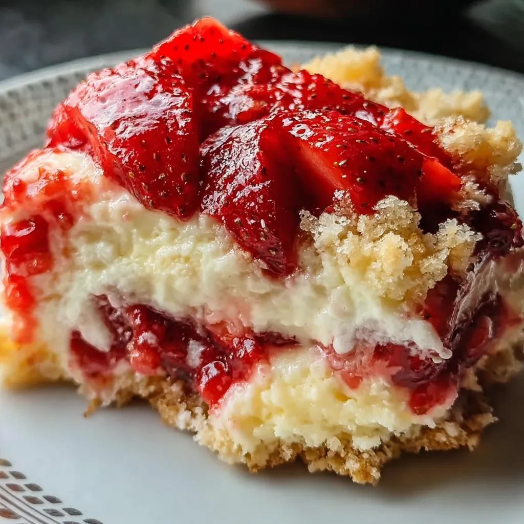Ultimate Strawberry Cheesecake Dump Cake with Fresh Berries and Cream Cheese - tertiary view