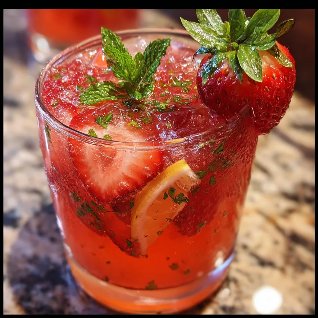 Refreshing Springtime Strawberry Sipper with Fresh Mint and Sparkling Water - main view