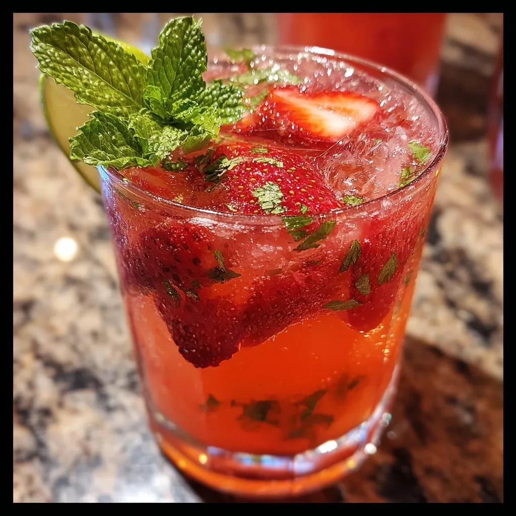 Refreshing Springtime Strawberry Sipper with Fresh Mint and Sparkling Water - tertiary view
