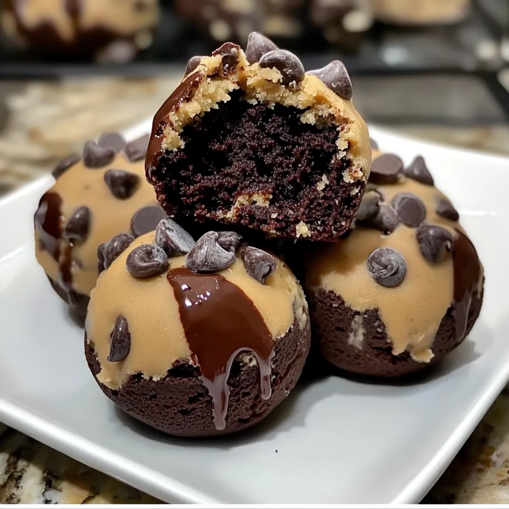 Ultimate Chocolate Chip Cookie Dough Brownie Bombs with Fudge Centers