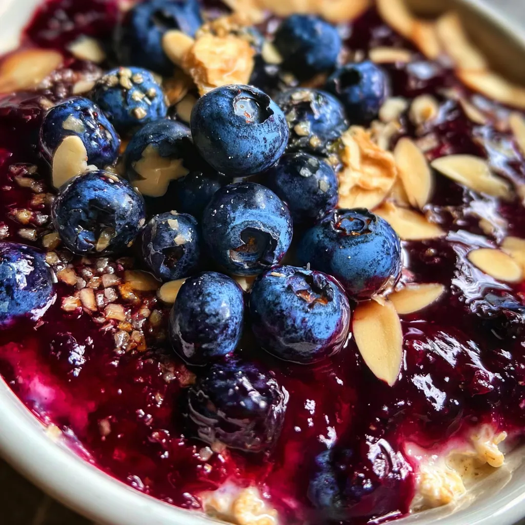 Classic Blueberry Pie Overnight Oats with Cinnamon Streusel Crumble - secondary view