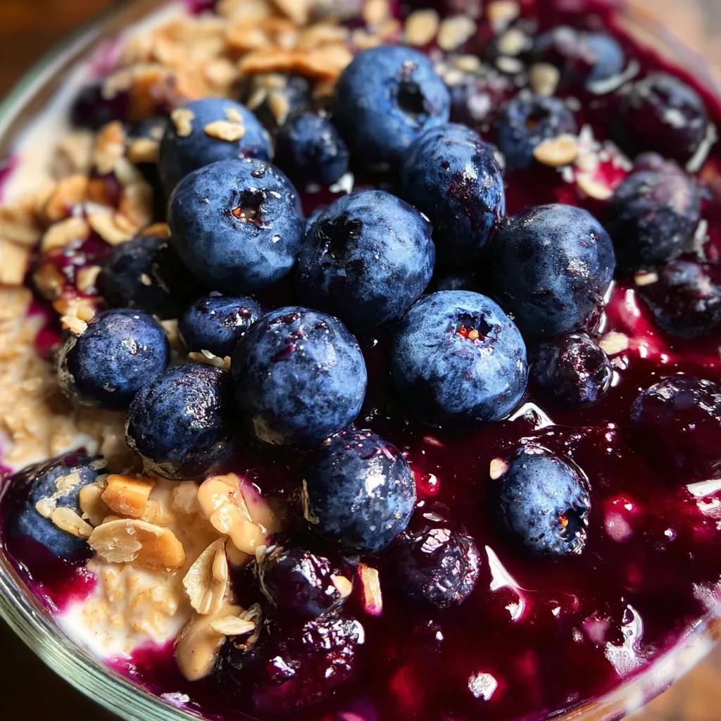 Classic Blueberry Pie Overnight Oats with Cinnamon Streusel Crumble - main view