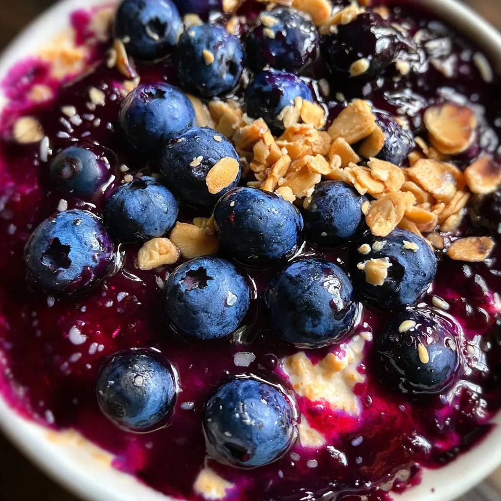 Classic Blueberry Pie Overnight Oats with Cinnamon Streusel Crumble - tertiary view