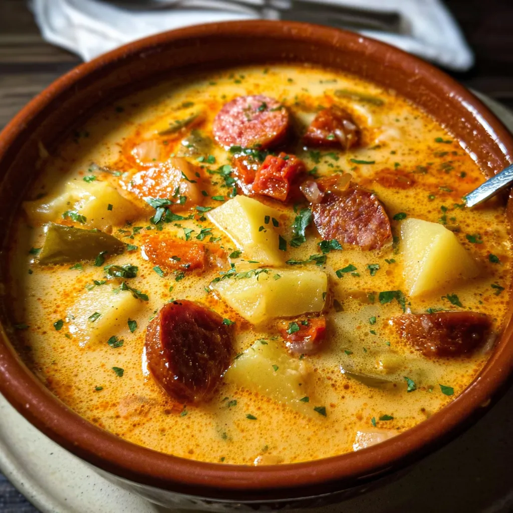 Authentic Spanish Potato Soup with Chorizo - tertiary view