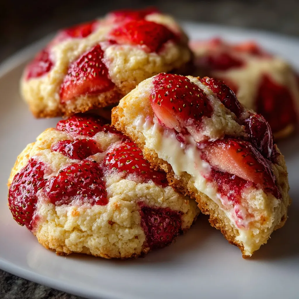 Ultimate Strawberry Cheesecake Cookies with Fresh Berry Swirl and Cream Cheese Frosting - secondary view