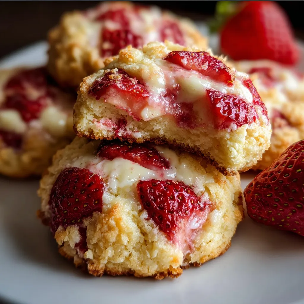 Ultimate Strawberry Cheesecake Cookies with Fresh Berry Swirl and Cream Cheese Frosting - tertiary view