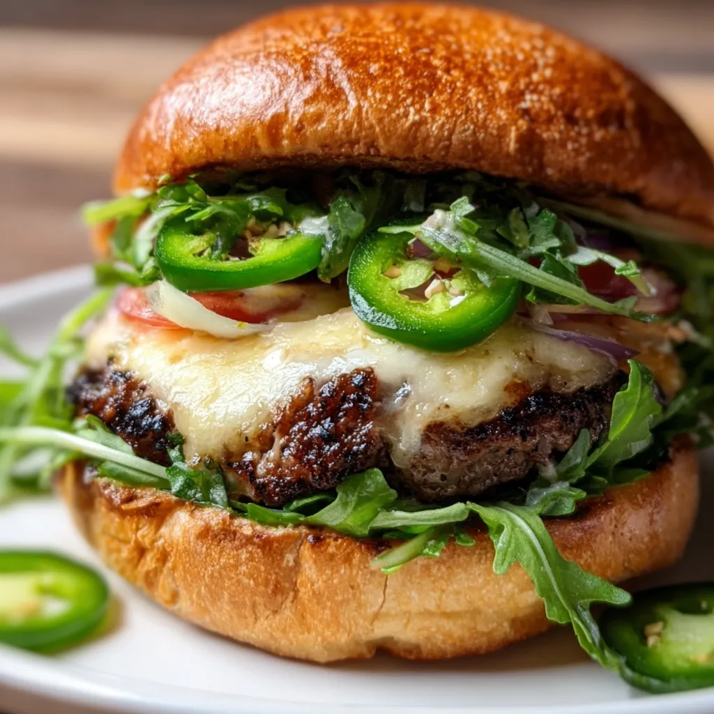 Ultimate Spicy Jalapeño Pepper Jack Burgers with Fire-Roasted Peppers - tertiary view