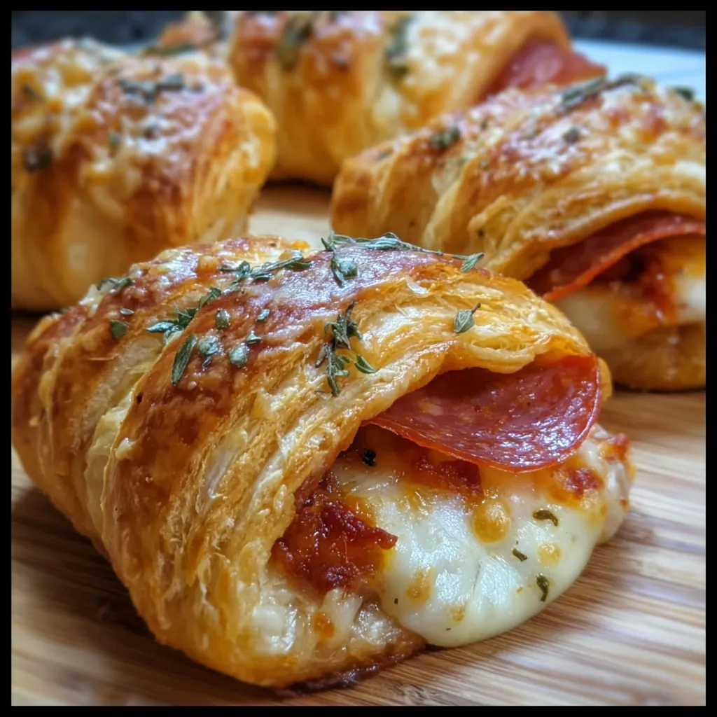 Mozzarella Pepperoni Croissant Rolls - Ultimate Cheesy Italian Pastry Paradise Experience - main view