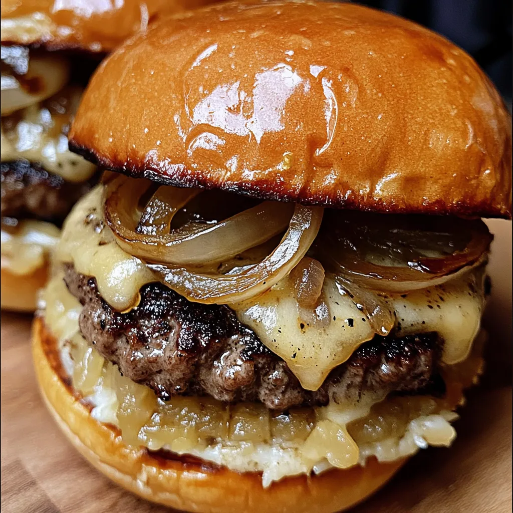 French Onion Burgers - Ultimate Gourmet Comfort Food Recipe - main view