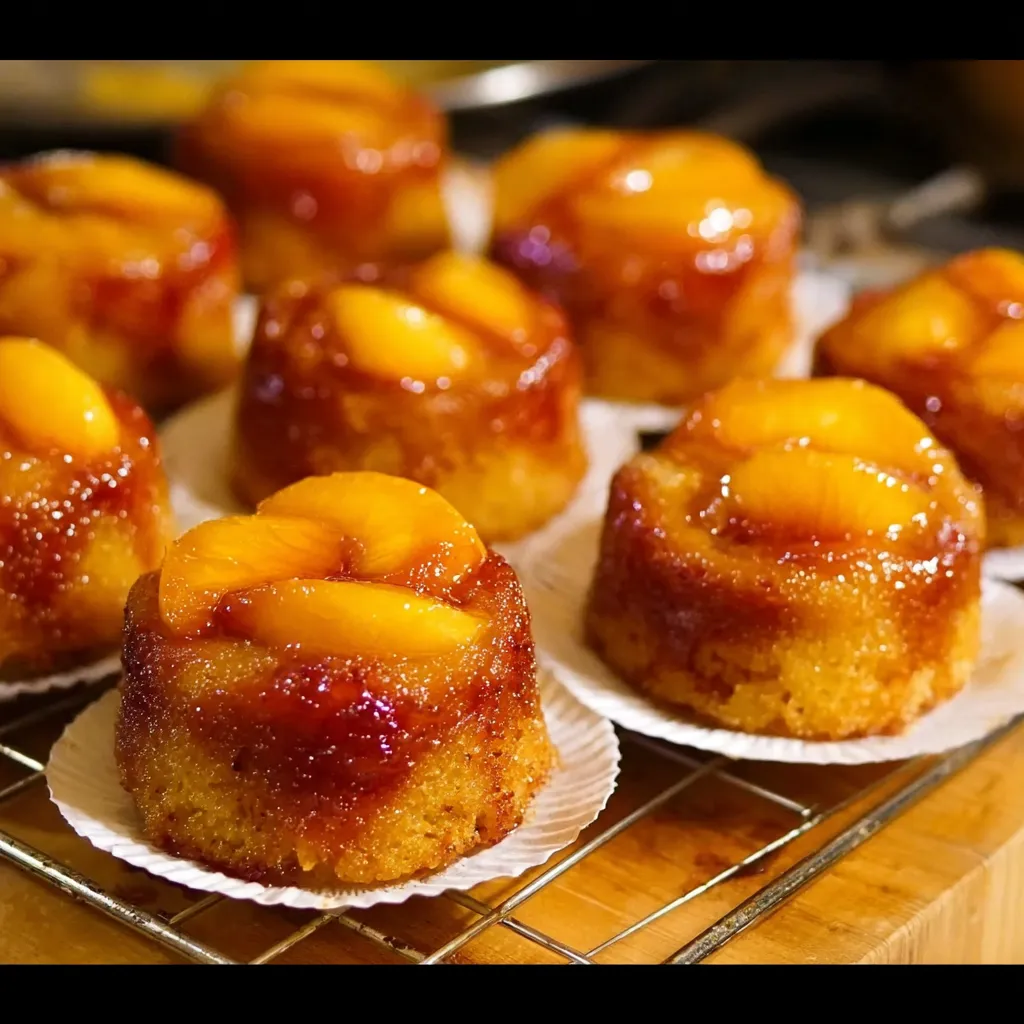Ultimate Mini Peach Upside Down Cakes with Caramelized Fruit and Tender Cake - secondary view