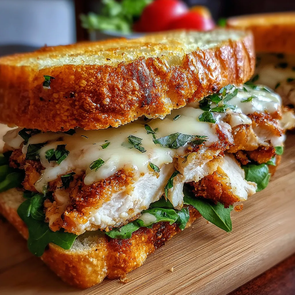 Chicken Garlic Sandwich with Roasted Garlic Aioli and Caramelized Onions - secondary view