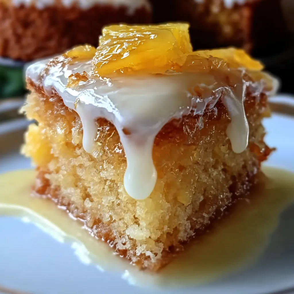 Ultimate Juicy Pineapple Heaven Cake with Cream Cheese Frosting and Tropical Glaze - secondary view