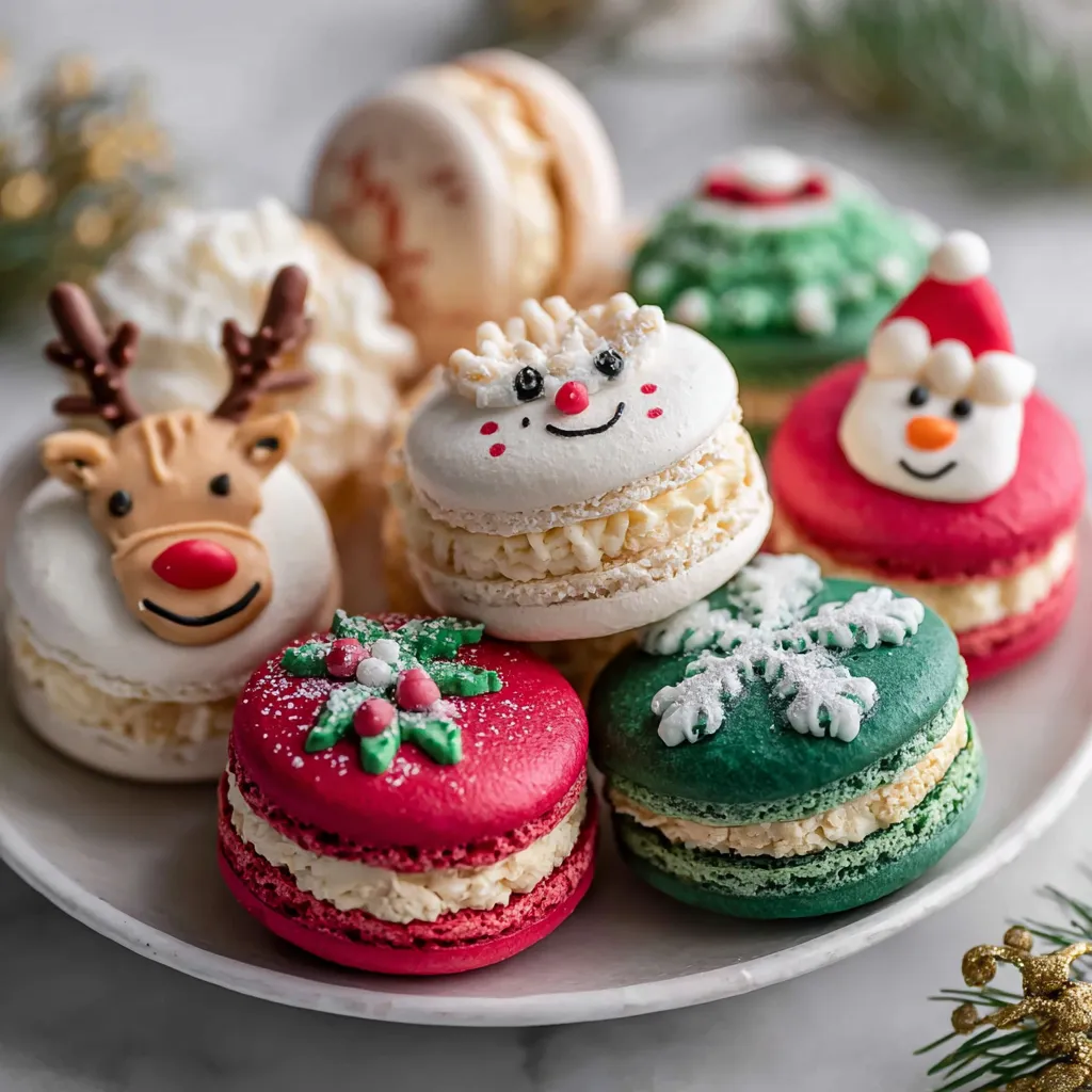 Festive Christmas Macarons with Holiday Spices and Seasonal Flavors - secondary view