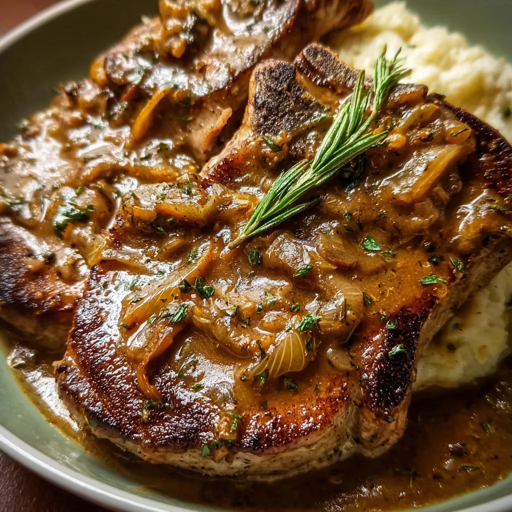 Tender Southern Smothered Pork Chops with Rich Onion Gravy and Perfect Seasonings